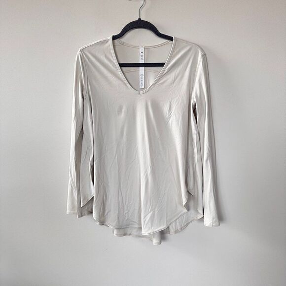 Lululemon Up for Down Time Long Sleeve  White Cream 2 - Picture 7 of 11